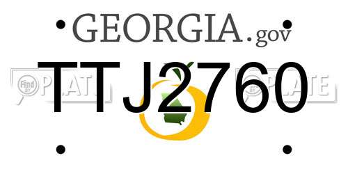 TTJ2760 Georgia License Plate