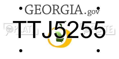 TTJ5255 Georgia License Plate