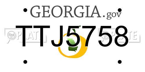 TTJ5758 Georgia License Plate