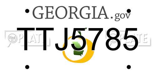 TTJ5785 Georgia License Plate