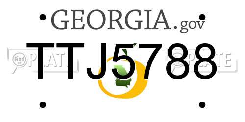 TTJ5788 Georgia License Plate