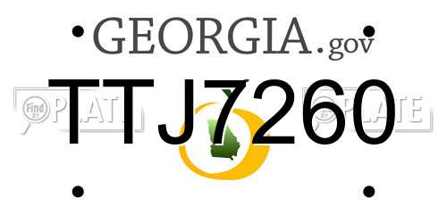 TTJ7260 Georgia License Plate