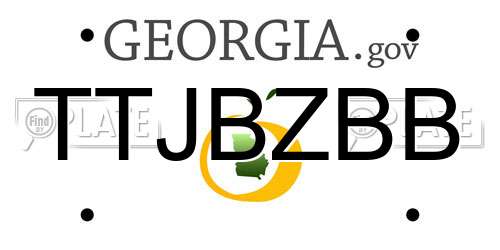 TTJBZBB Georgia License Plate