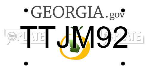 TTJM92 Georgia License Plate