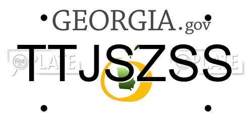TTJSZSS Georgia License Plate