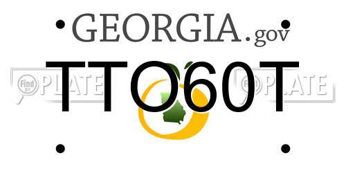 TTO60T Georgia License Plate