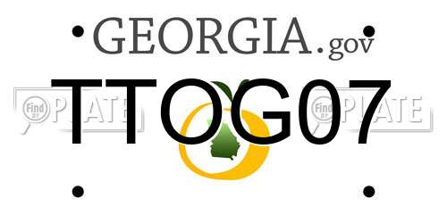 TTOG07 Georgia License Plate