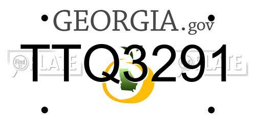 TTQ3291 Georgia License Plate