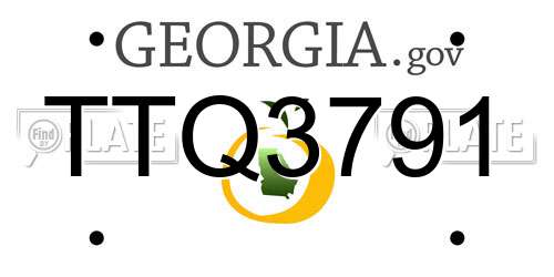 TTQ3791 Georgia License Plate