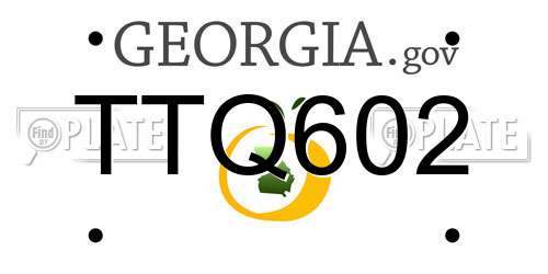 TTQ602 Georgia License Plate