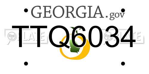 TTQ6034 Georgia License Plate