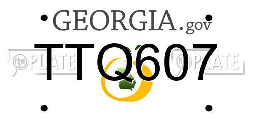 TTQ607 Georgia License Plate