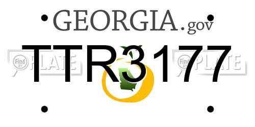 TTR3177 Georgia License Plate
