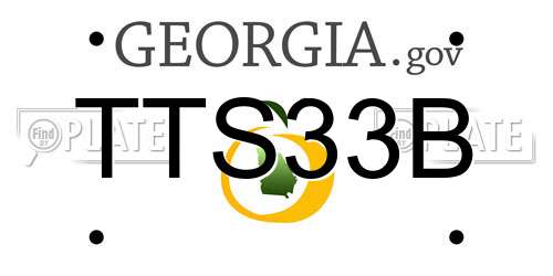 TTS33B Georgia License Plate