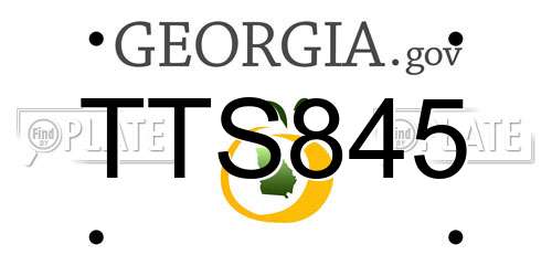 TTS845 Georgia License Plate