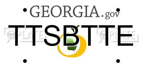 TTSBTTE Georgia License Plate