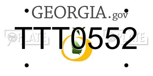 TTT0552 Georgia License Plate