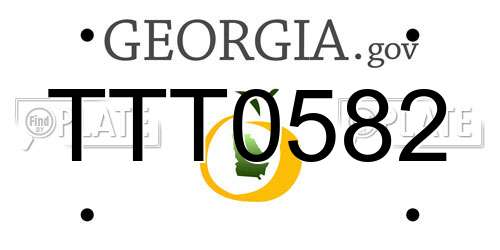 TTT0582 Georgia License Plate