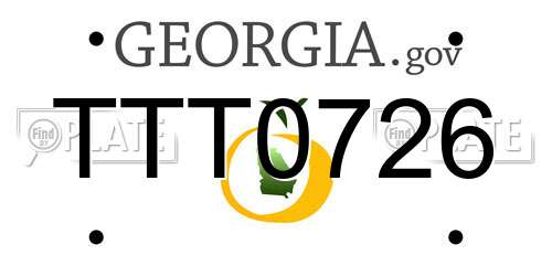 TTT0726 Georgia License Plate