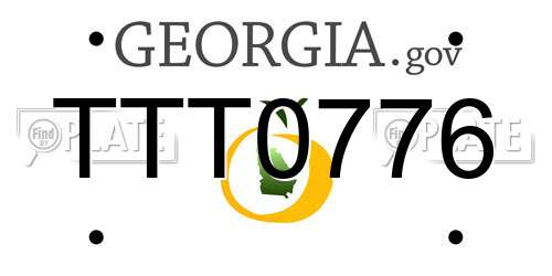 TTT0776 Georgia License Plate