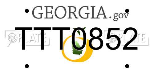 TTT0852 Georgia License Plate