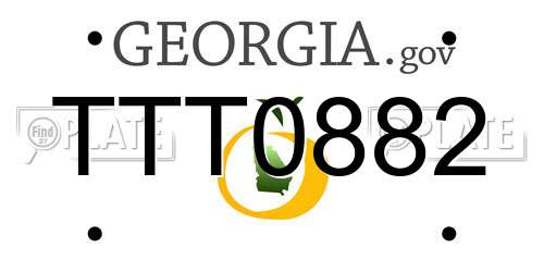 TTT0882 Georgia License Plate