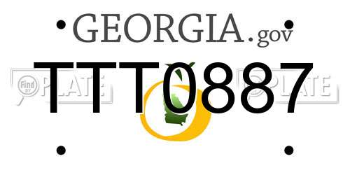 TTT0887 Georgia License Plate
