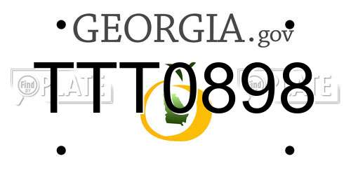 TTT0898 Georgia License Plate