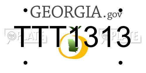 TTT1313 Georgia License Plate