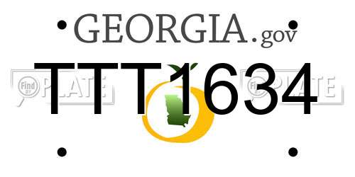 TTT1634 Georgia License Plate