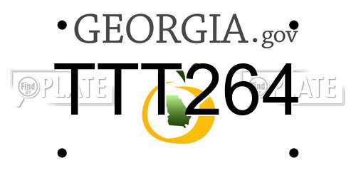 TTT264 Georgia License Plate