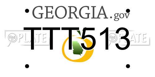 TTT513 Georgia License Plate
