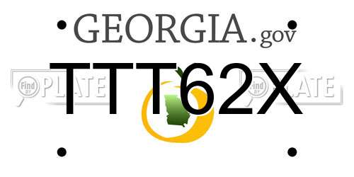 TTT62X Georgia License Plate