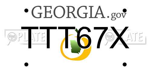 TTT67X Georgia License Plate