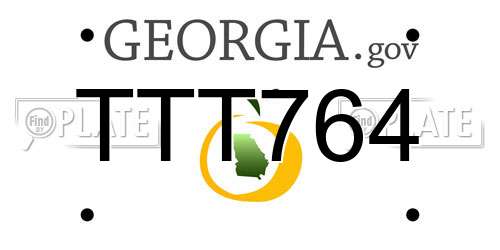 TTT764 Georgia License Plate