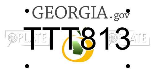 TTT813 Georgia License Plate