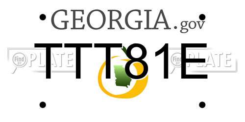 TTT81E Georgia License Plate