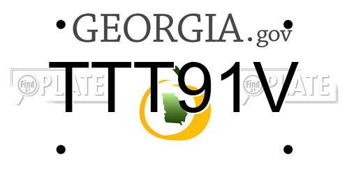 TTT91V Georgia License Plate
