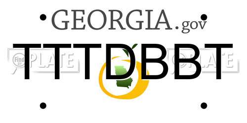 TTTDBBT Georgia License Plate