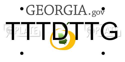 TTTDTTG Georgia License Plate