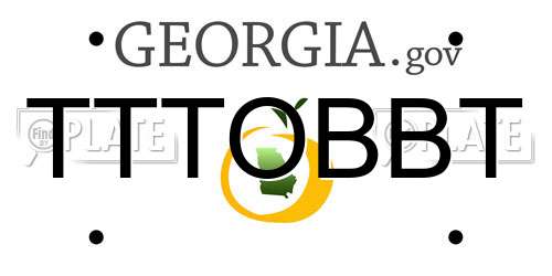 TTTOBBT Georgia License Plate