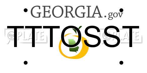 TTTOSST Georgia License Plate