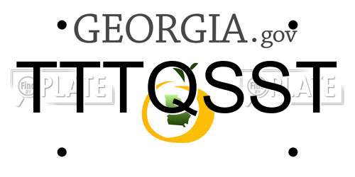 TTTQSST Georgia License Plate