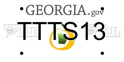 TTTS13 Georgia License Plate