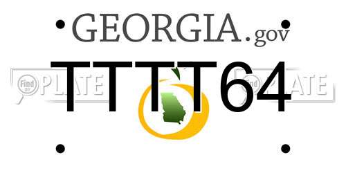 TTTT64 Georgia License Plate