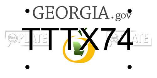 TTTX74 Georgia License Plate