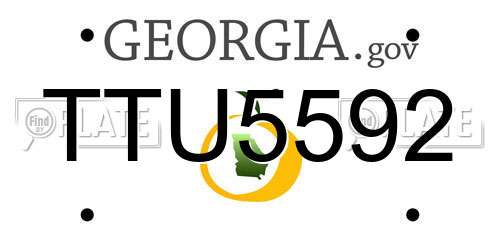 TTU5592 Georgia License Plate