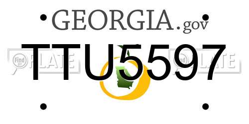 TTU5597 Georgia License Plate