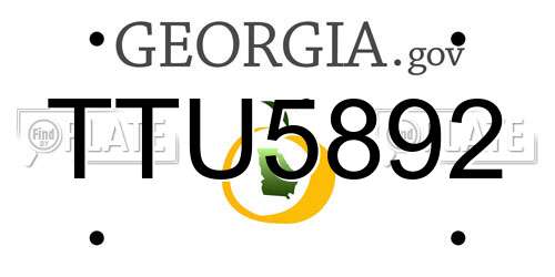 TTU5892 Georgia License Plate