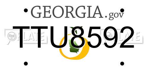 TTU8592 Georgia License Plate